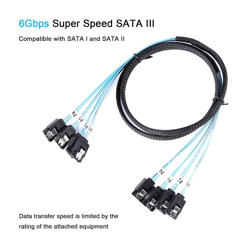 ADCAUDX SATA-III Cable-1M, 4Pcs/Set-SATA-6Gbps HDD-SDD Data-Cable Replacement for Server Bitcoin Computer SSD HDD CD DVD Drives Raid (3.3FT) - Image 4